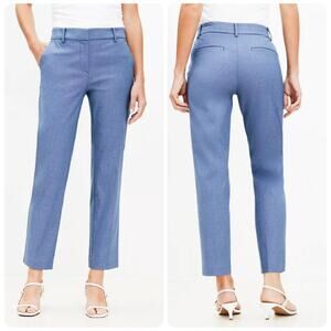 Loft Rivera Slim Pants in Blue Texture Women's‎ Size 12 NEW work dress pants